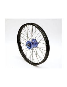 Rueda delantera ART completa 21x1,60x36, llanta negra, buje azul, radios plateados 77501506