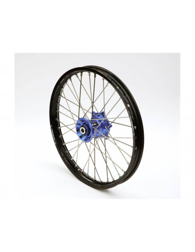 Front wheel complete ART 21x1,60x36, black rim, hub blue, silver radios 77,501,506