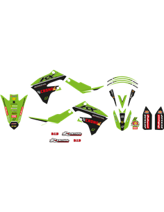 Kit gráficos con funda de asiento Replica Team Kawasaki H&F 2022 BLACKBIRD RACING 8425R14