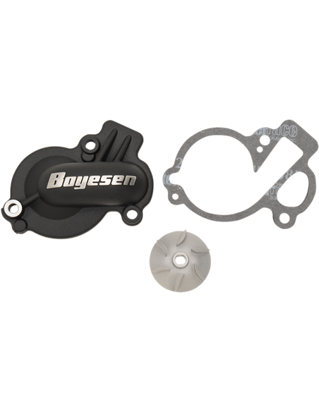 Kit de hélice e tampa da bomba de água Boyesen Aluminum Black Supercooler WPK45AB
