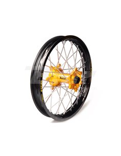 Complete wheel Haan Wheels black rim 19-1,85 gold hub 1 56015/3/2