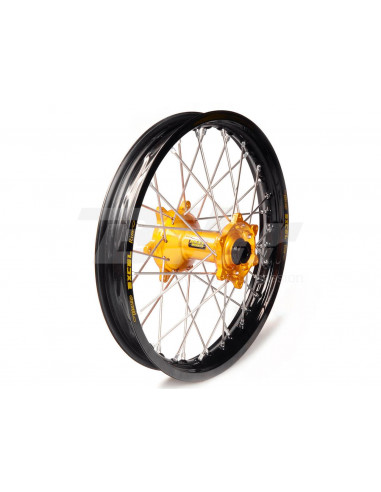 Complete wheel Haan Wheels black rim 19-1,85 gold hub 1 56015/3/2