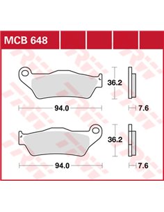 Pastillas de freno metal sinterizado SV TRW MCB648