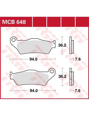 Pastillas de freno metal sinterizado SV TRW MCB648