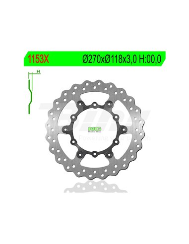 Disc de fre NG ondulado1153X Ø270 x Ø118 x 3