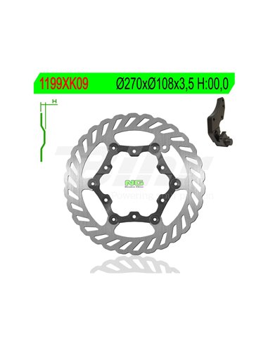 Brake disc NG wavy kit1199XK9 Ø270 x Ø108 x 3.5