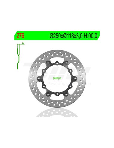 Disco de freno NG 276 Ø250 x Ø118 x 3