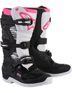 Botas Alpinestars Femininas Tech 3 Stella Motocross Preto / Branco / Rosa 9