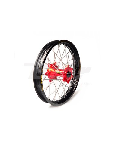 Complete wheel Haan Wheels black rim 18-2,15 red hub 1 76012/3/6