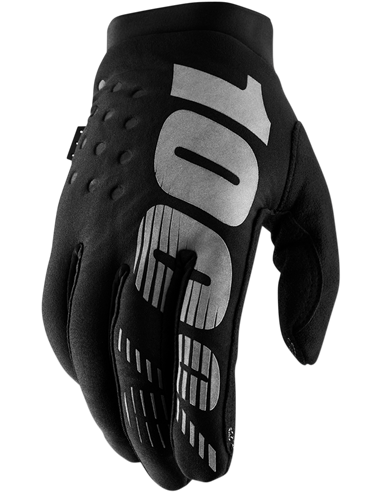 Gants de motocross pour froid 100% Brisker noir / gris Small 10016-057-10