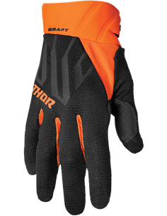 Guants motocross Thor-MX 2022 Draft negre/taronja S 3330-6807