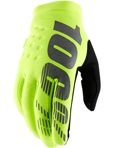 Luvas de motocross para frio 100% Brisker Yellow Fluor / preto Grande 10016-004-12