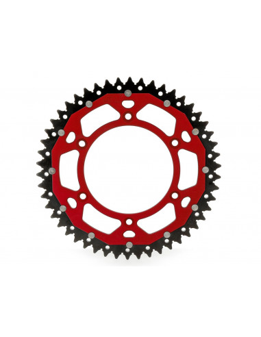 ART Dual-components Rear Sprockets 48 Teeth Ultra-light Self-cleaning Aluminum/Steel 520 Pitch Type 822 Red 4090000548