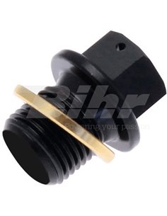 Tampão de drenagem de óleo TECNIUM não magnético alu preto M8 x 1,25 x 16