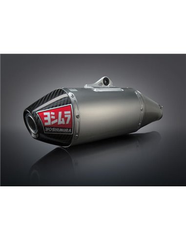 Linha de exaustão completa Yoshimura Signature RS-4, aço inoxidável, silenciador de alumínio e tampa de carbono, YZ450F