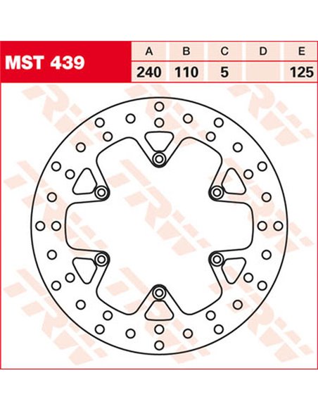 Disco de freno fijo redondo 220-250 mm TRW MST439