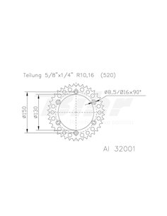 Corona alumini ESJOT Yamaha 51-32001-52
