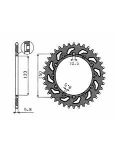 Coronas OEM de repuesto en acero SUNSTAR SPROCKETS 1361246