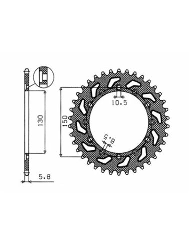 Coronas OEM de repuesto en acero SUNSTAR SPROCKETS 1361247
