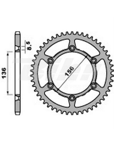 PBR 47-tooth steel Rear sprocket for 520 HUSQVARNA TE450 chain