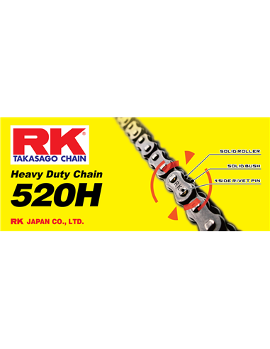 Cadena Heavy Duty (H) M520H RK 520H-116-CL