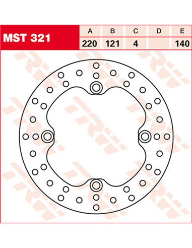 Disco de freno fijo redondo 220-250 mm TRW MST321