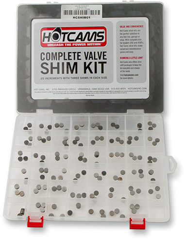 Kit y pack de reposición de pastillas de reglaje de válvulas HOT CAMS HCSHIM01