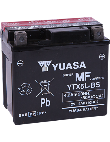 Baterías sin mantenimiento AGM YUASA YTX5L-BS(CP)
