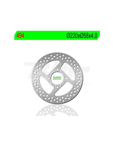 Disco de freio NG 494 Ø220 x Ø58,5 x 4 Posição: Traseira