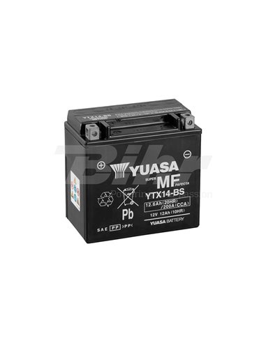 Yuasa YTX14-BS Combipack Battery (with electrolyte)