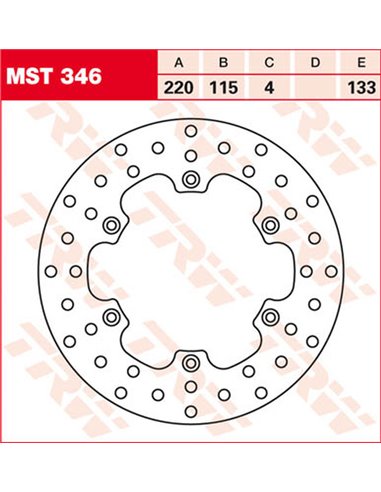 Disco de freno fijo redondo 220-250 mm TRW MST346