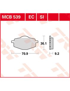 Pastillas de freno cerámicas serie EC TRW MCB539EC