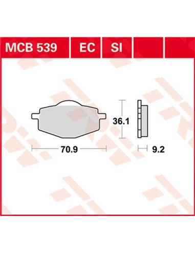 Pastillas de freno cerámicas serie EC TRW MCB539EC