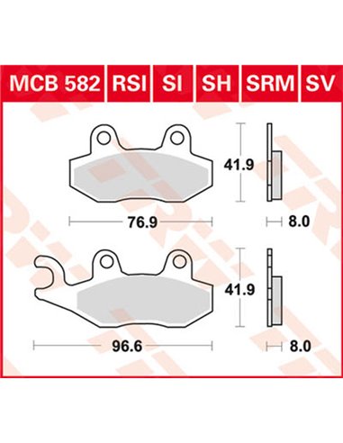 Pastillas de freno sinterizadas offroad serie SI TRW MCB582SI