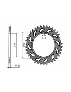 Coronas OEM de repuesto en acero SUNSTAR SPROCKETS 1-3619-40