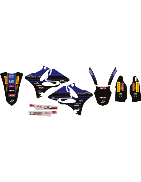 Kit de gráficos Blackbird Racing Replica Factory Team Yamaha 2022 con funda de asiento BLACKBIRD RACING 8231R11