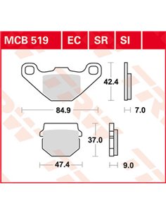 Pastillas de freno sinterizadas offroad serie SI TRW MCB519SI