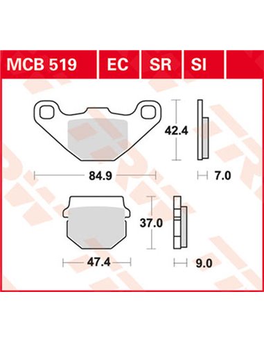 Pastillas de freno sinterizadas offroad serie SI TRW MCB519SI
