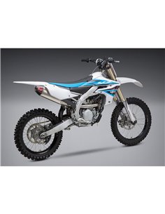 Linea completa escape Yoshimura Signature RS-4, acero inox, Silencioso de aluminio, Yamaha YZ250F