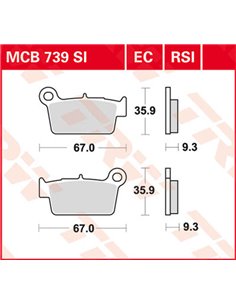 Pastillas de freno sinterizadas offroad serie SI TRW MCB739SI