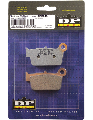 Pastilhas de freio sinterizadas SDP Pro-MX DP BRAKES SDP940