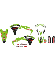Kit gráficos con funda de asiento Replica Team Kawasaki H&F 2022 BLACKBIRD RACING 8424R14