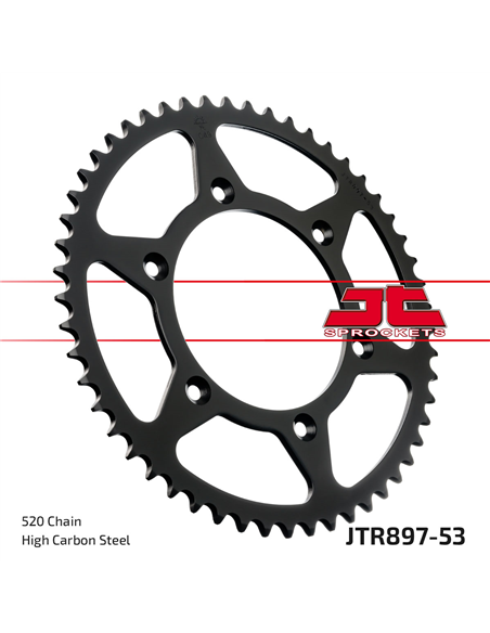 Couronne JTR897.53 53 dents 520 PITCH BLACK C49 HIGH CARBON STEEL