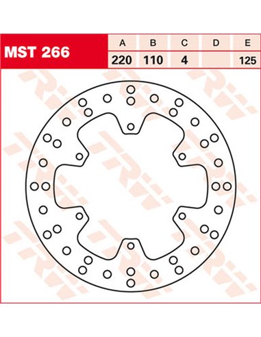 Disco de freno fijo redondo 220-250 mm TRW MST266