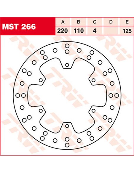 Disco de freno fijo redondo 220-250 mm TRW MST266