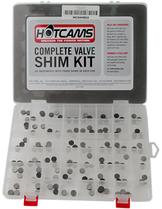 Kit y pack de reposición de pastillas de reglaje de válvulas HOT CAMS HCSHIM00