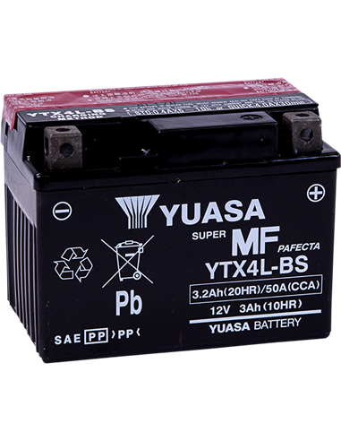 Baterías sin mantenimiento AGM YUASA YTX4L-BS(CP)