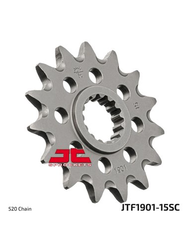 Pignon JTF1901.15SC SELF CLEANING 15 dents 520 PAS ALLIAGE D'ACIER CHROMOLY NATUREL