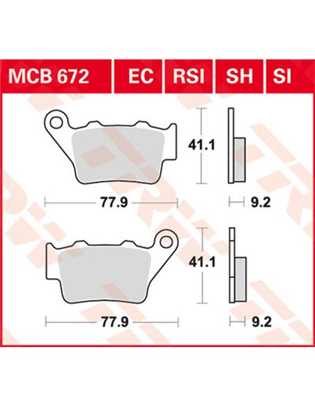 Pastillas de freno sinterizadas offroad serie SI TRW MCB672SI