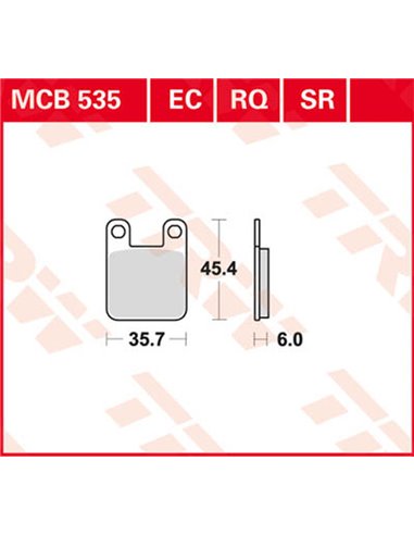 Pastillas de freno metal sinterizado SV TRW MCB535